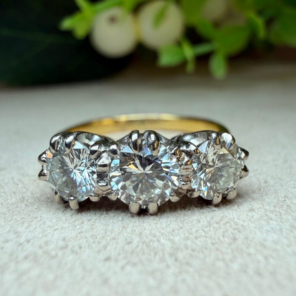 Second Hand 18ct Yellow Gold 1.24ct Diamond Three Stone Ring