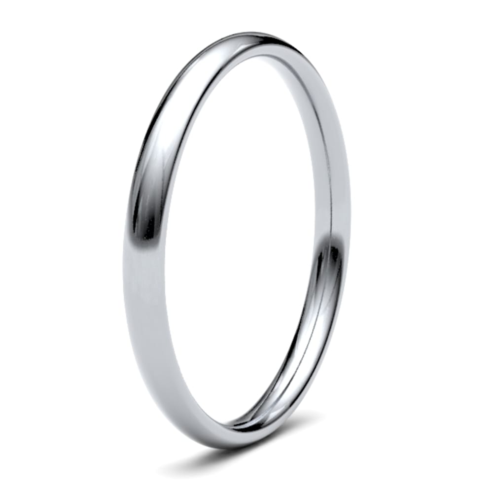 Platinum 2mm Traditional Court Ladies Wedding Band