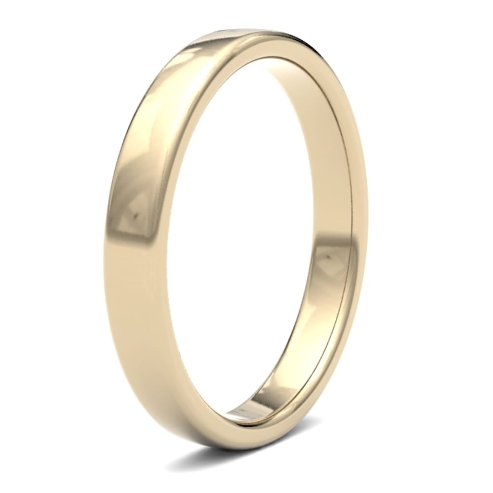 18ct Yellow Gold 3mm Soft Court Ladies Wedding Band