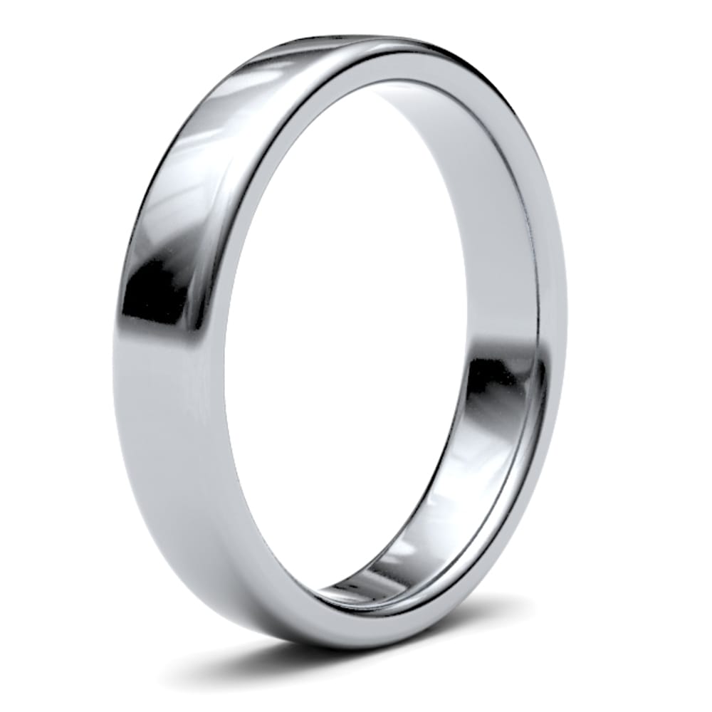 Platinum 4mm Soft Court Ladies Wedding Band