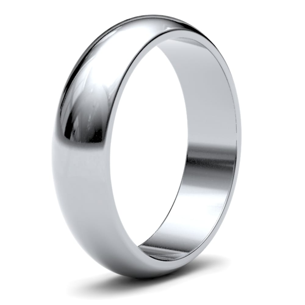 Platinum 5mm D-Shape Men’s Wedding Band