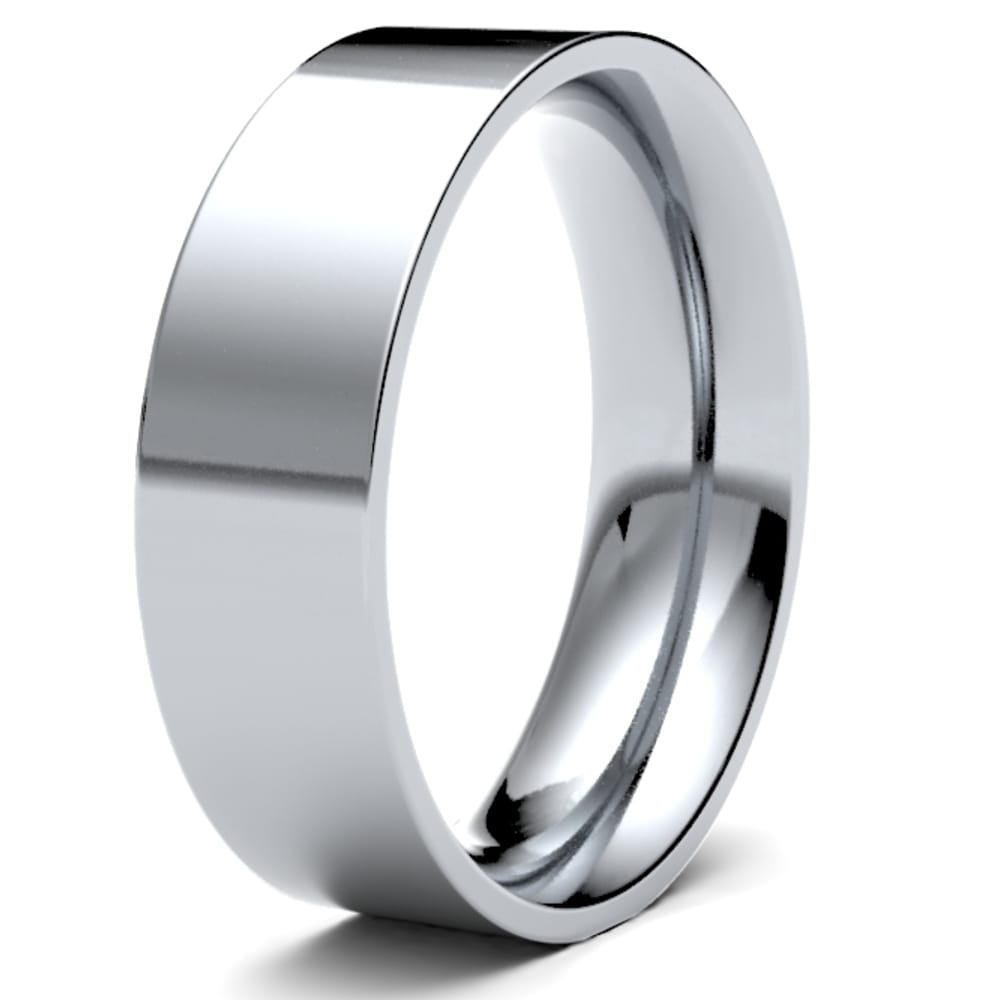 Platinum 6mm Flat Court Men’s Wedding Band