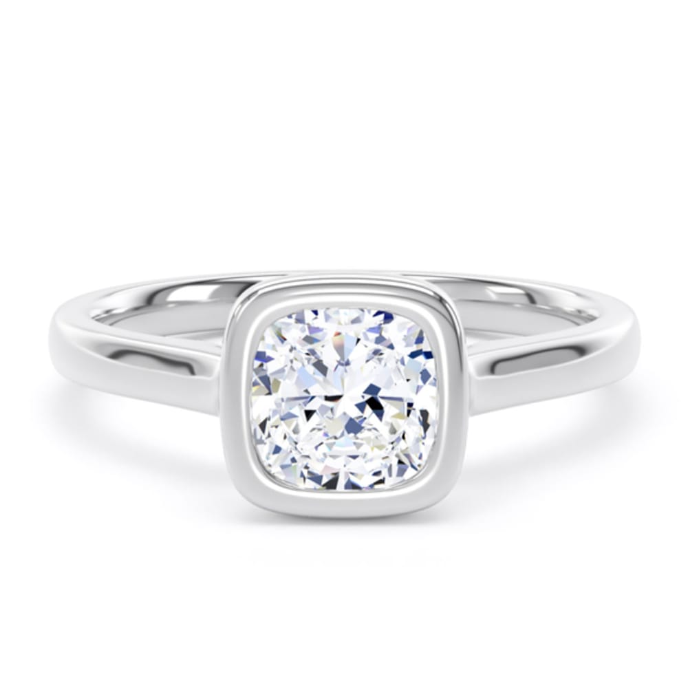 18ct White Gold 0.57ct Cushion Cut Diamond Ring