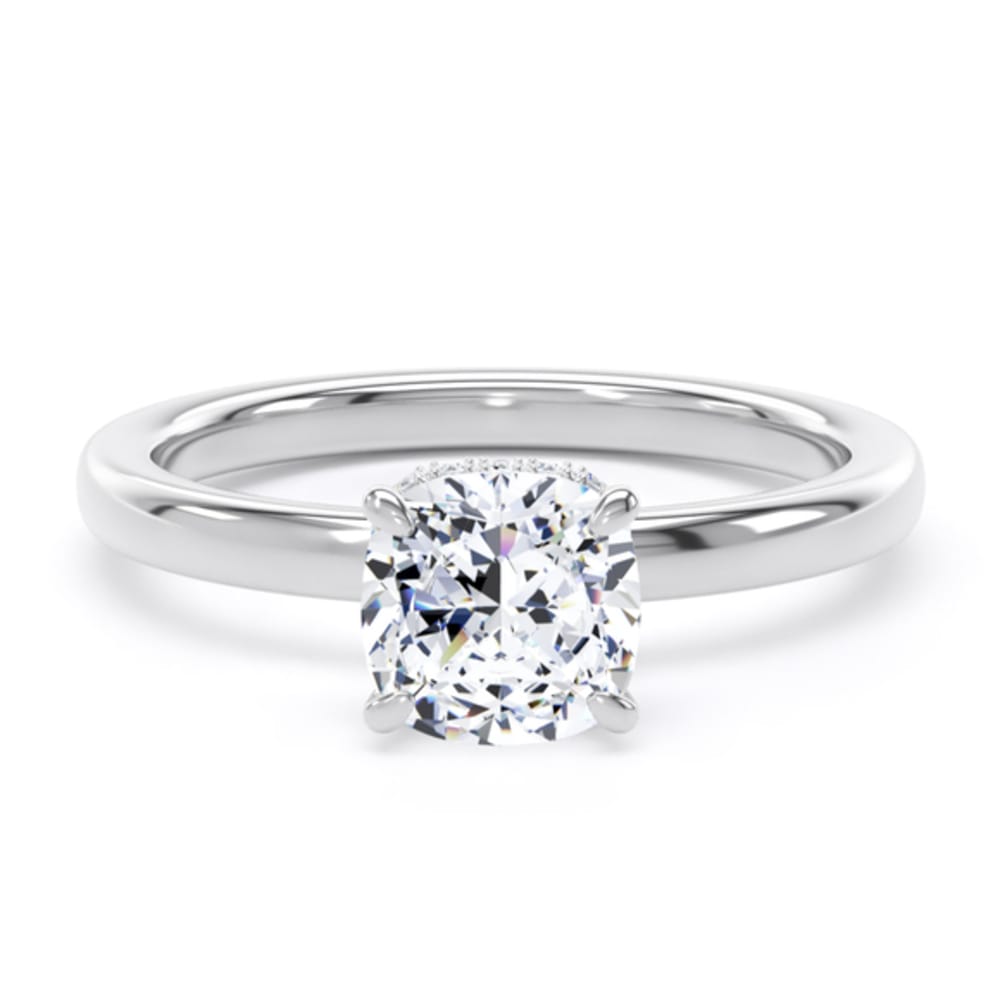 Platinum 0.62ct Cushion Cut Diamond Ring