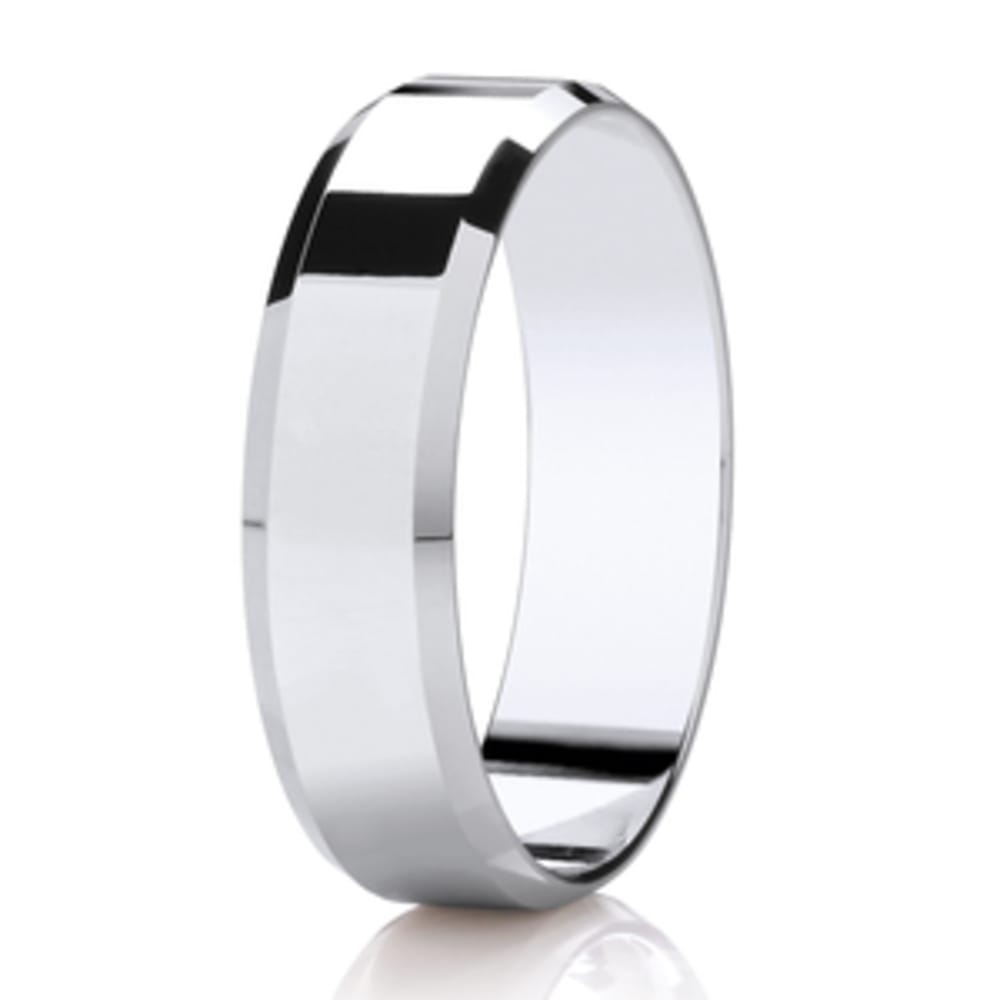 Platinum 5mm Flat Court Men's Wedding Band