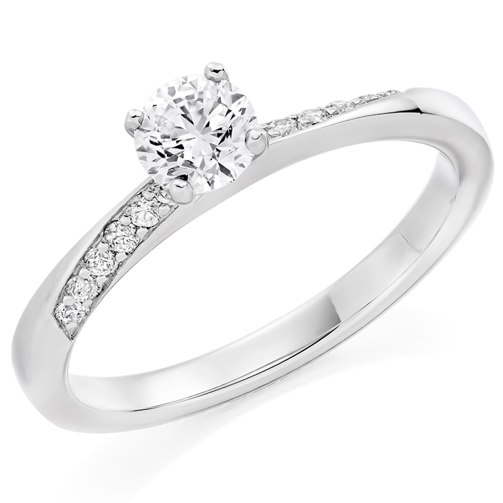 Platinum 0.53ct Round Diamond Solitaire Ring