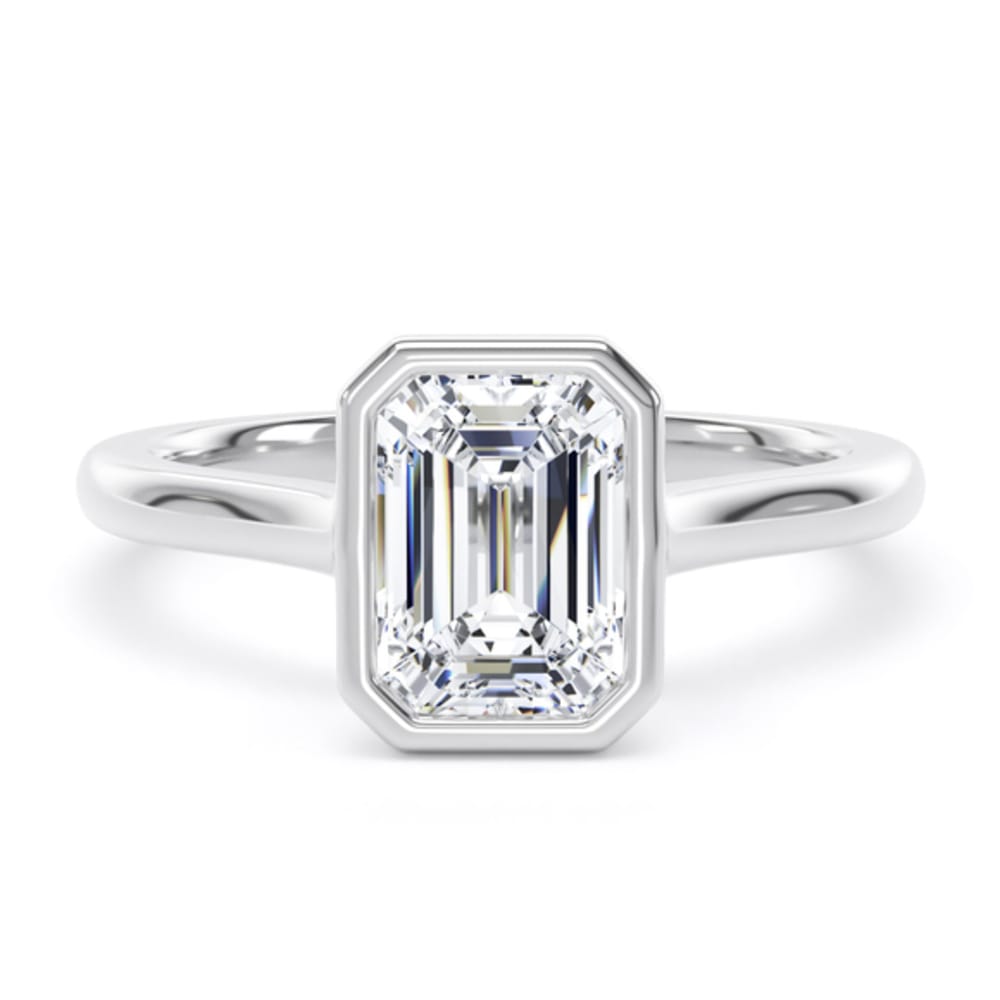 Platinum 0.61ct Emerald Cut Diamond Ring