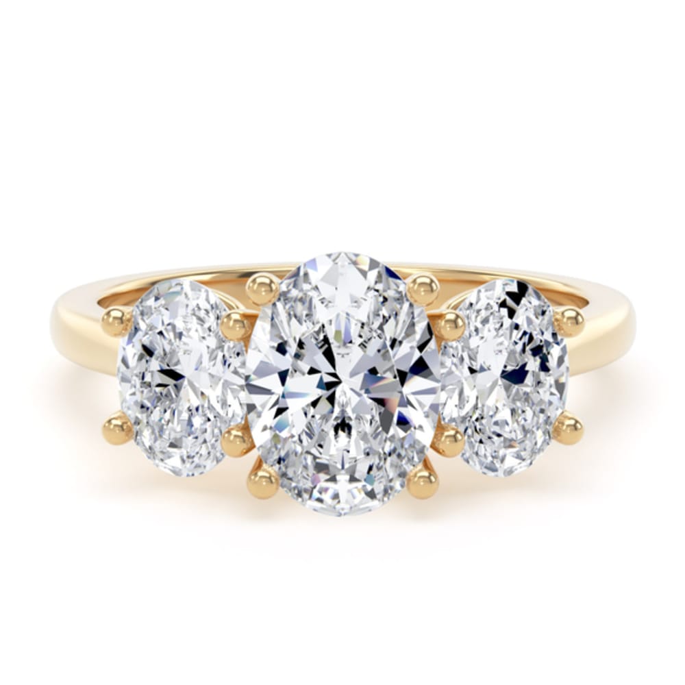 18ct Yellow Gold 1.30ct Oval Diamond Trilogy Ring