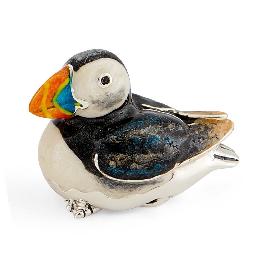 Saturno Sterling Silver Medium Puffin Ornament