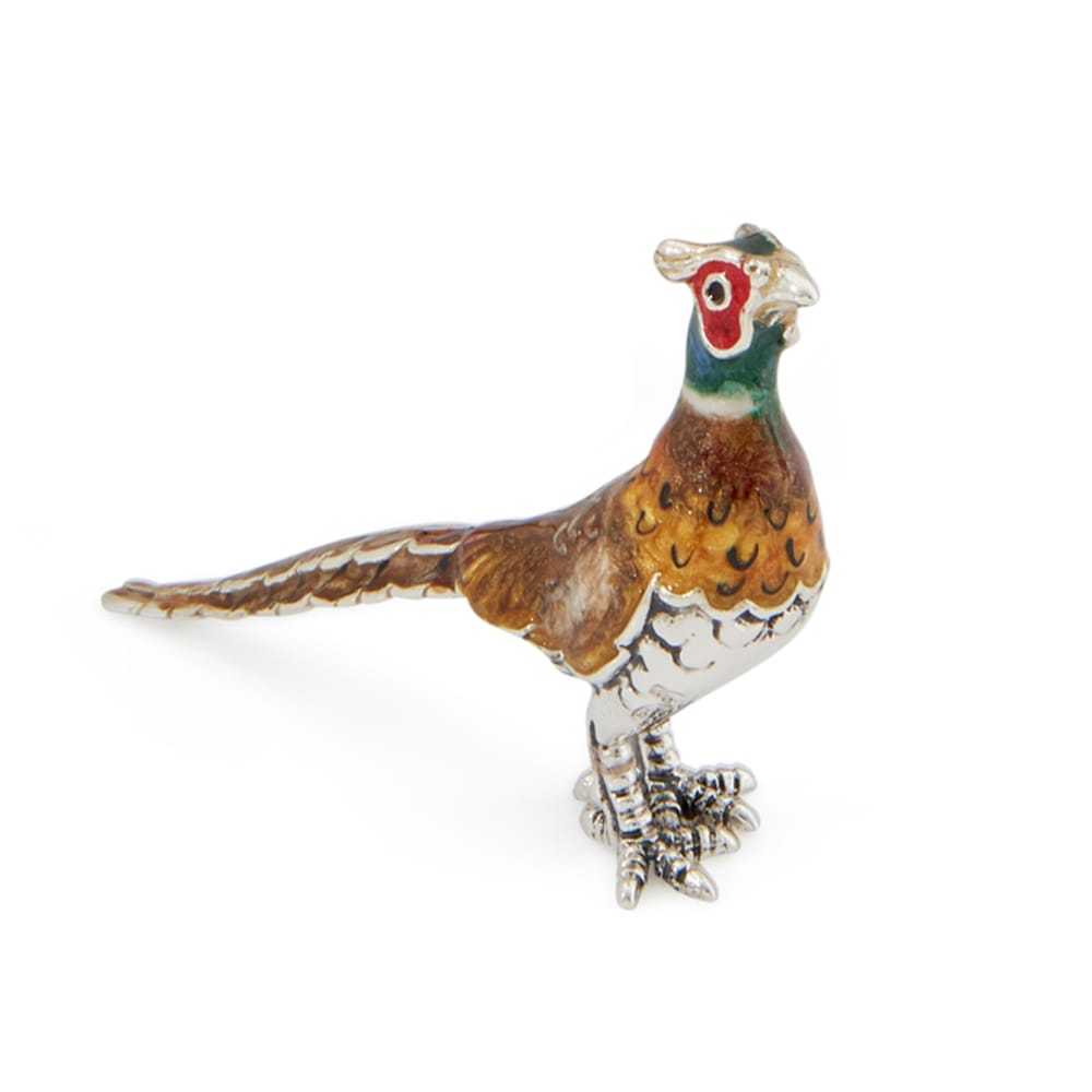 Saturno Sterling Silver Small Pheasant Ornament