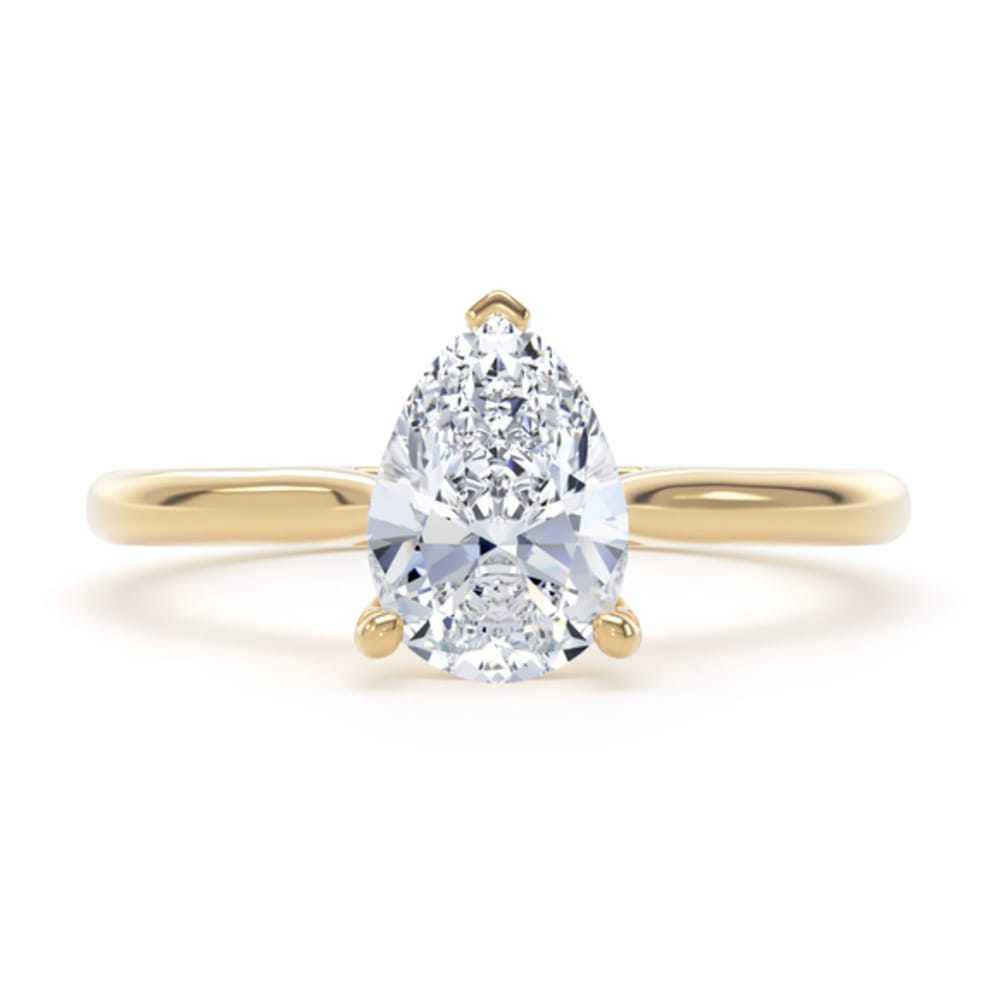 18ct Yellow Gold Lab Grown 2.00ct Pear Cut Diamond Ring