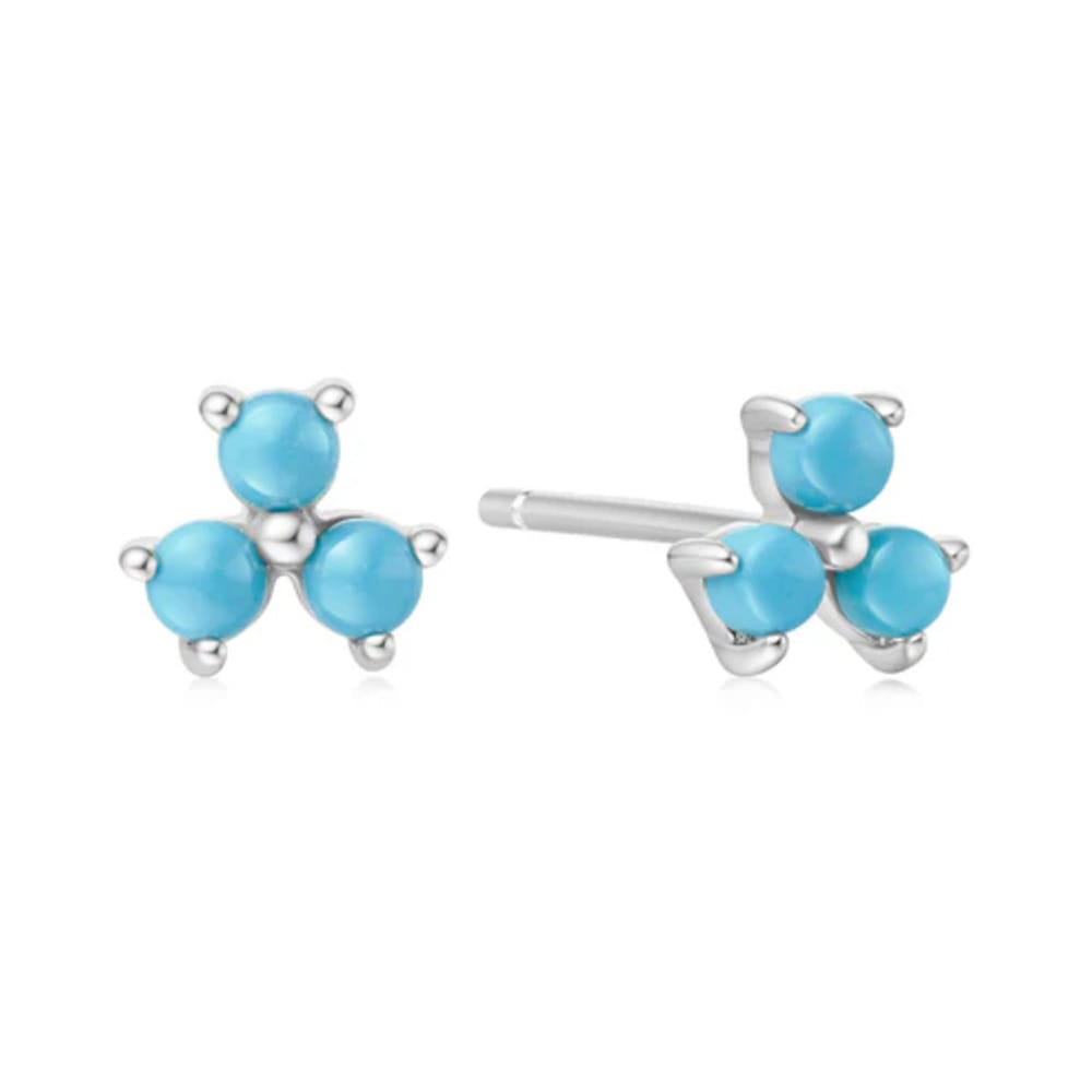 Ania Haie Silver Lab Turquoise Lotus Stud Earrings