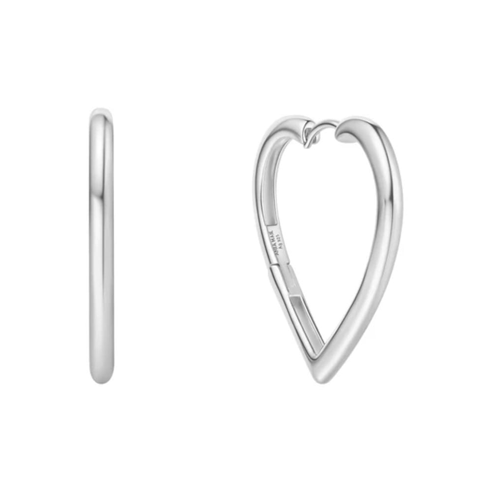 Ania Haie Silver Large Heart Hoop Earrings