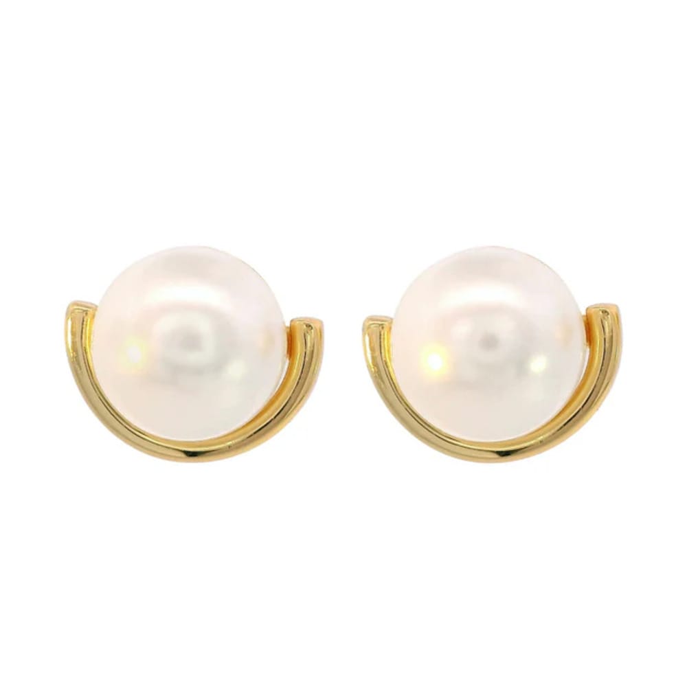 Georgini Adagio Crescent Gold Pearl Earrings