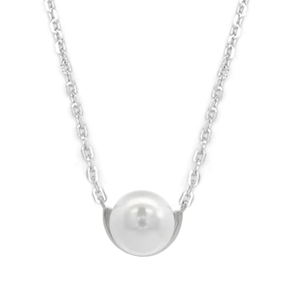 Georgini Adagio Crescent Silver Pearl Necklace