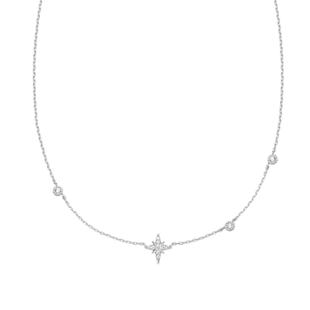 Ania Haie Silver Star CZ Station Necklace