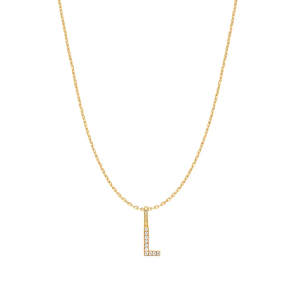 Ania Haie Gold Initial 'L' CZ Pendant