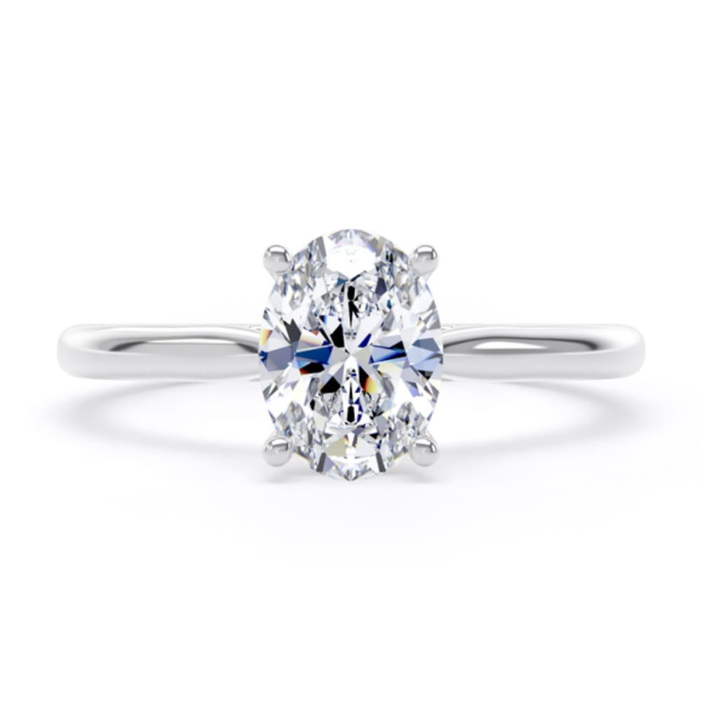 Platinum Lab Grown 2.00ct Oval Diamond Ring