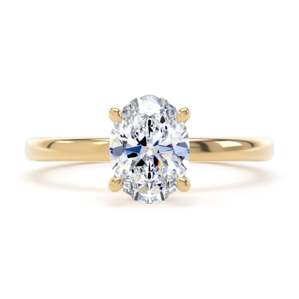18ct Yellow Gold Lab Grown 1.50ct Oval Diamond Hidden Halo Ring