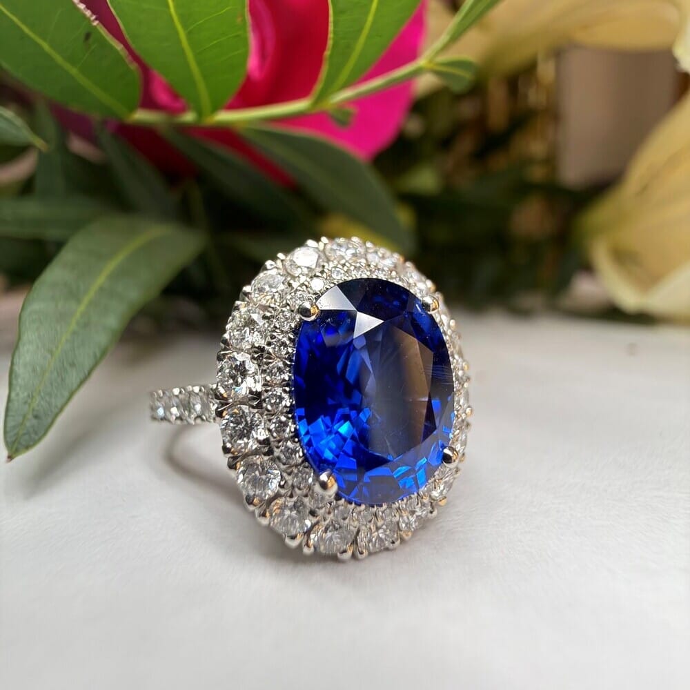 Platinum 2.22ct Sapphire & Diamond Ring