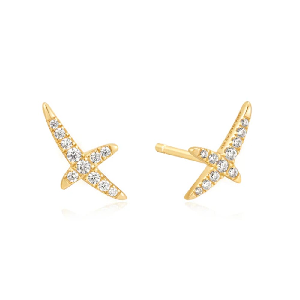 Ania Haie Gold Kiss Pavé Stud Earrings