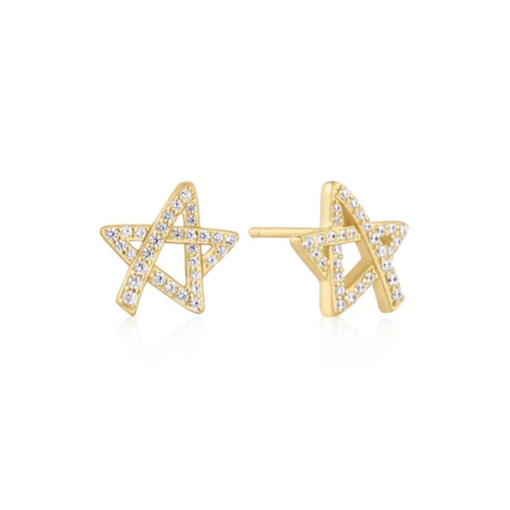 Ania Haie Gold Asymmetric Star Stud Earrings