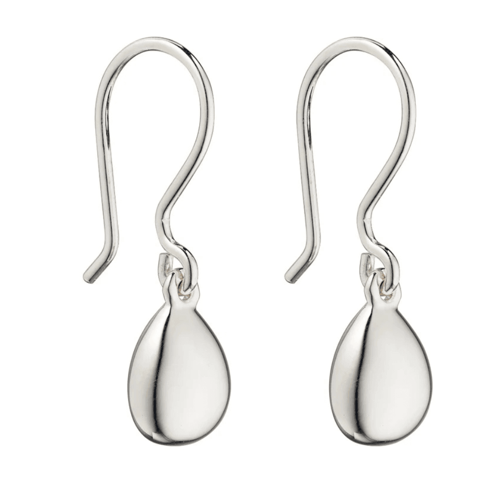 Beginnings Silver Pebble Drop Earrings