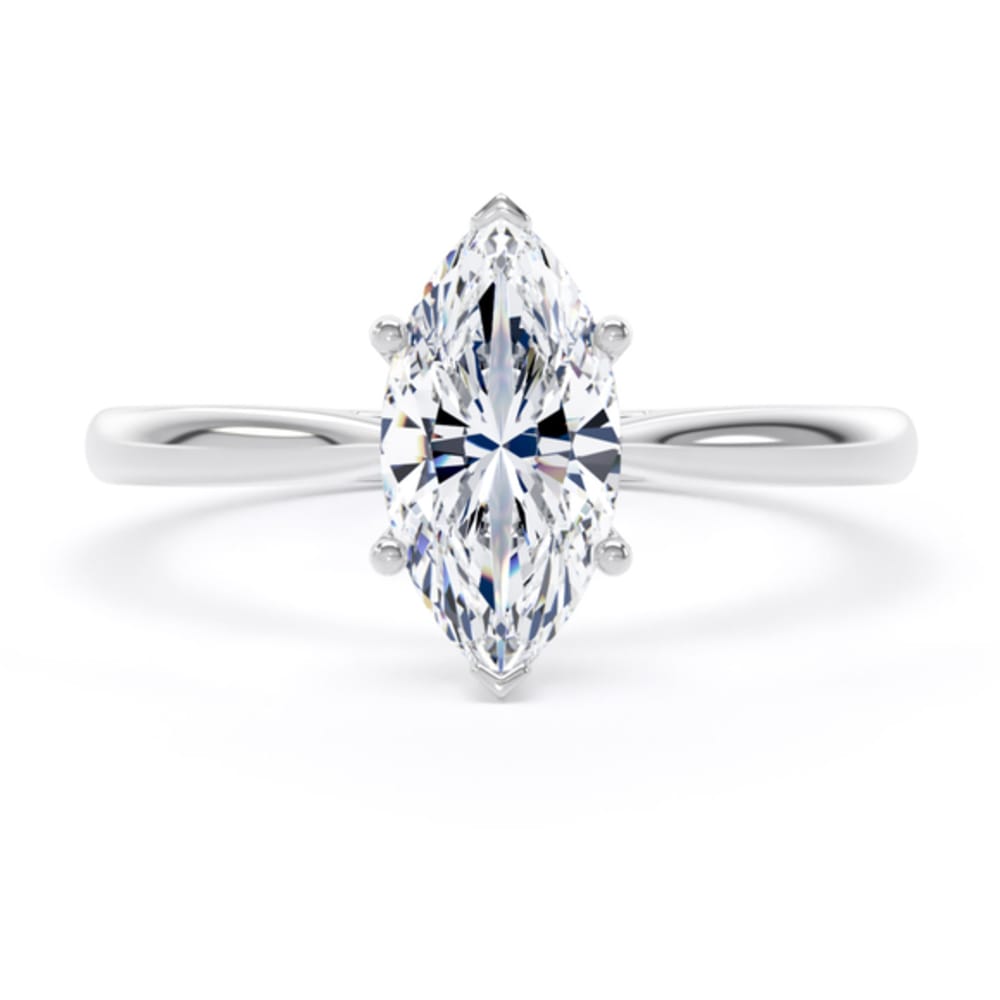 Platinum Lab Grown 1.90ct Marquise Diamond Ring