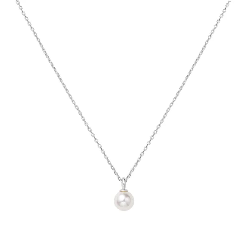 Ania Haie Silver Shell Pearl Drop Pendant