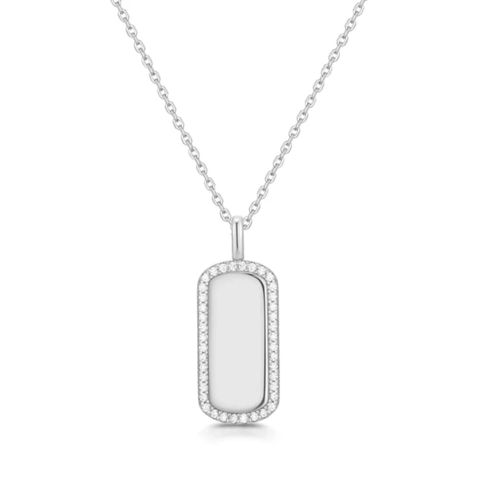 Ania Haie Silver Sparkling Tag Necklace