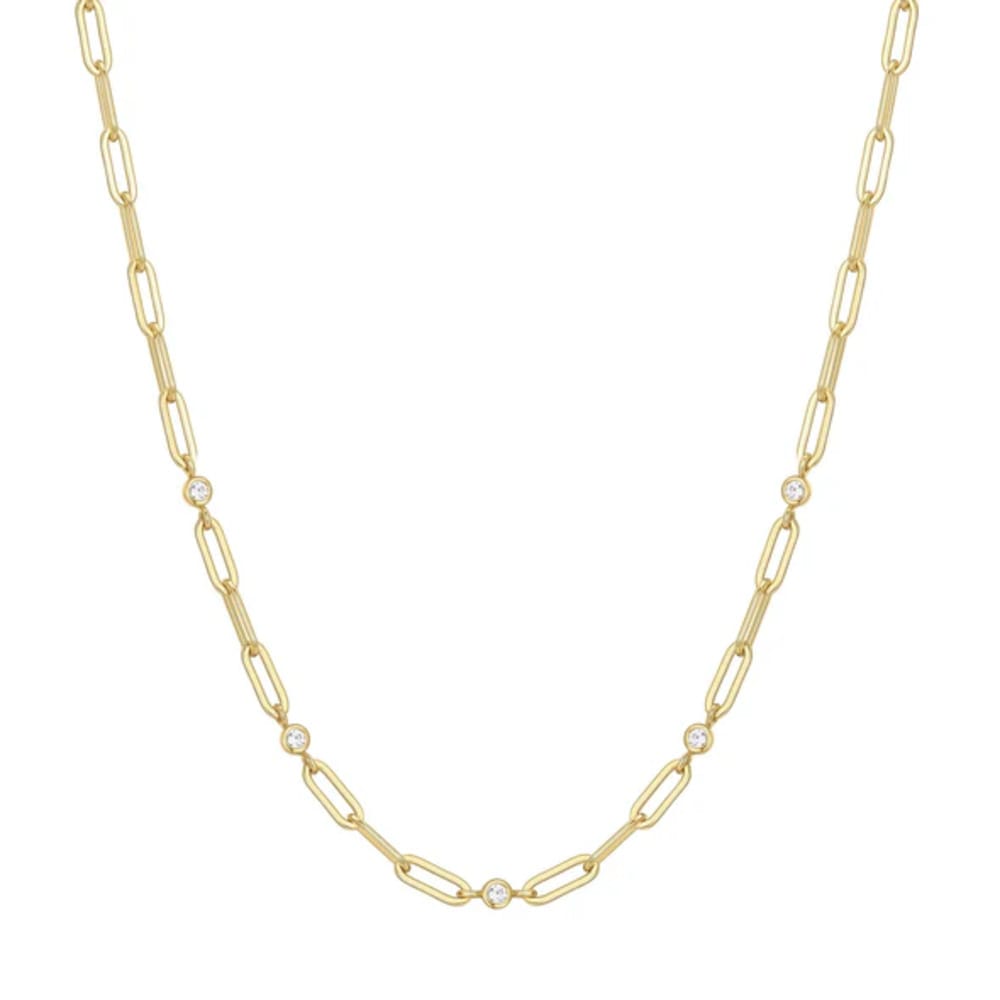 Ania Haie Gold Bezel Station Paper Clip Chain