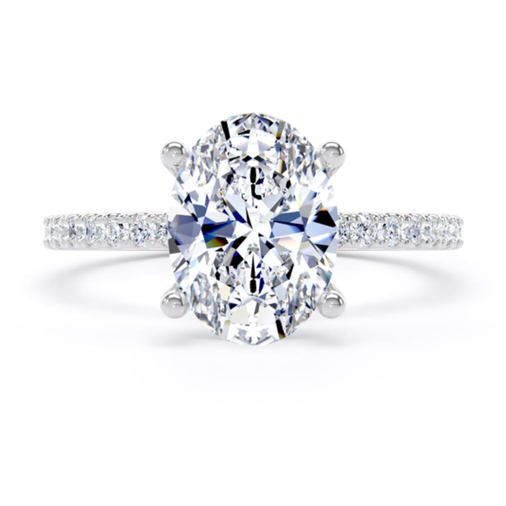 Platinum Lab Grown 2.36ct Oval Diamond Ring
