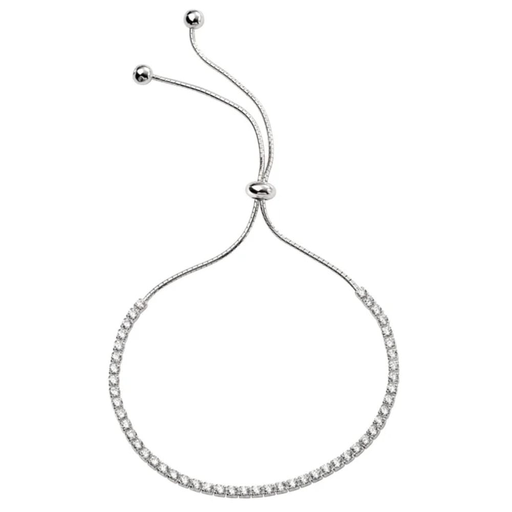 Beginnings Silver Cubic Zirconia Toggle Bracelet