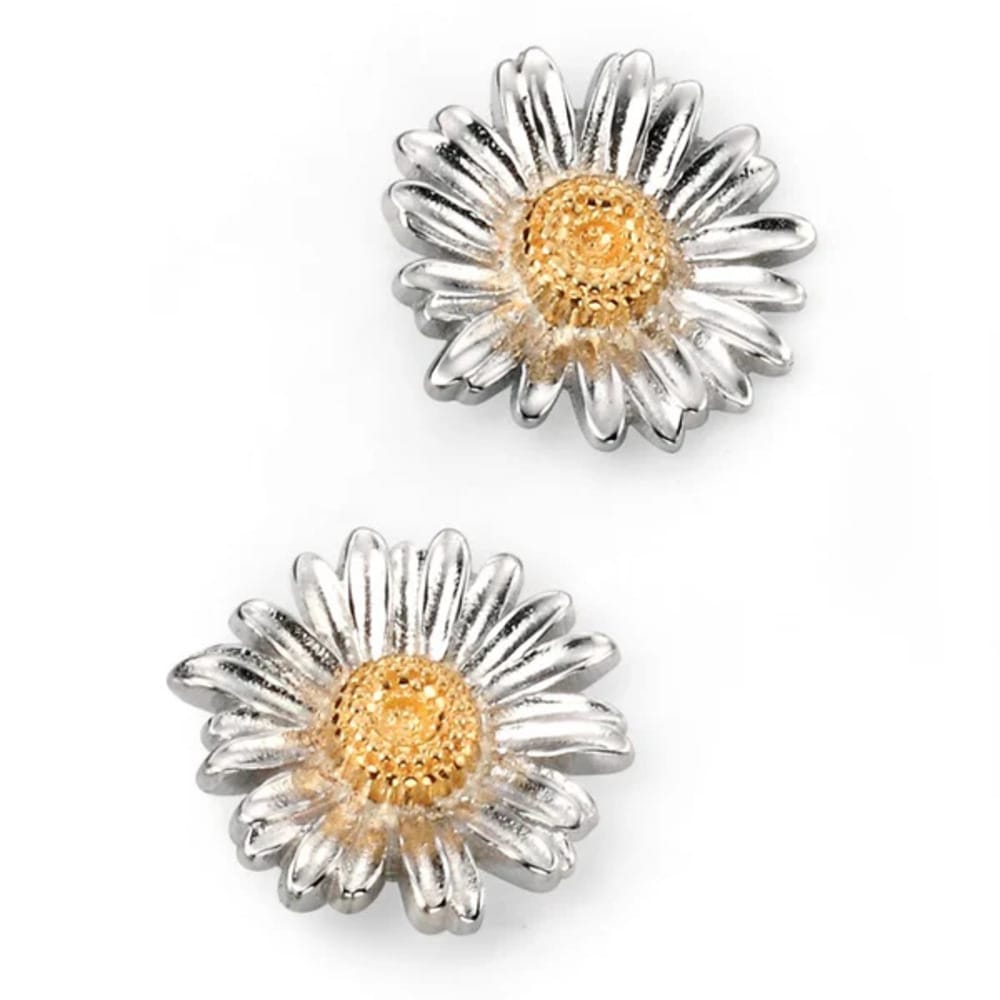 Beginnings Silver Detail Daisy Stud Earrings