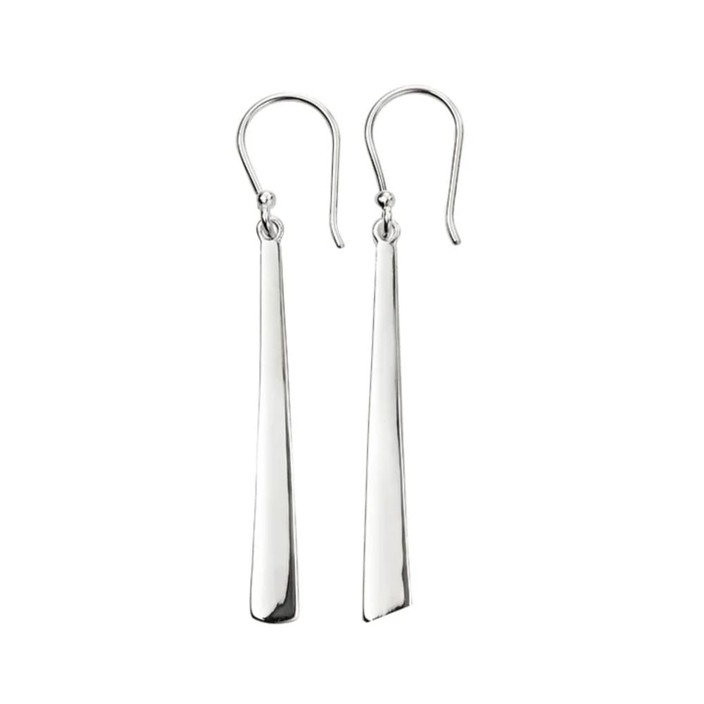 Beginnings Silver Tapered Bar Earrings