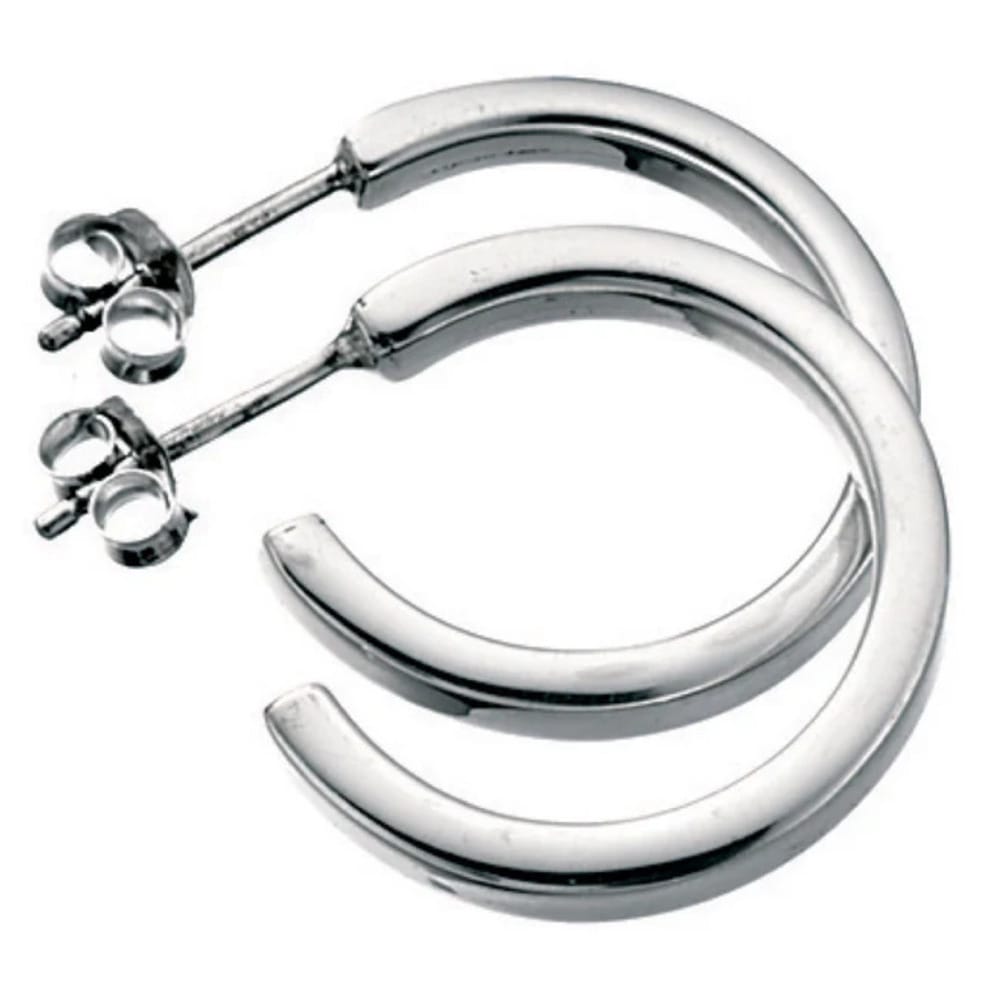 Beginnings Silver Square Cut Hoop Earrings