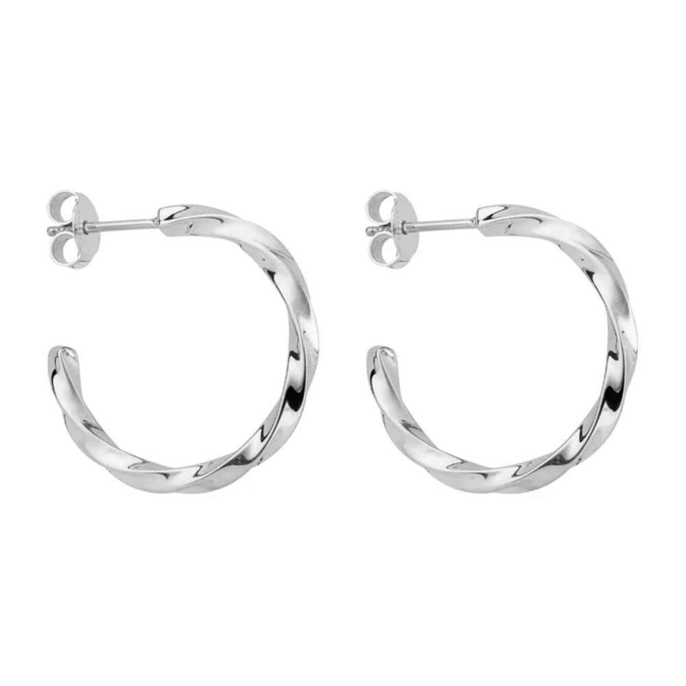 Beginnings Silver Twisted Hoop Earrings