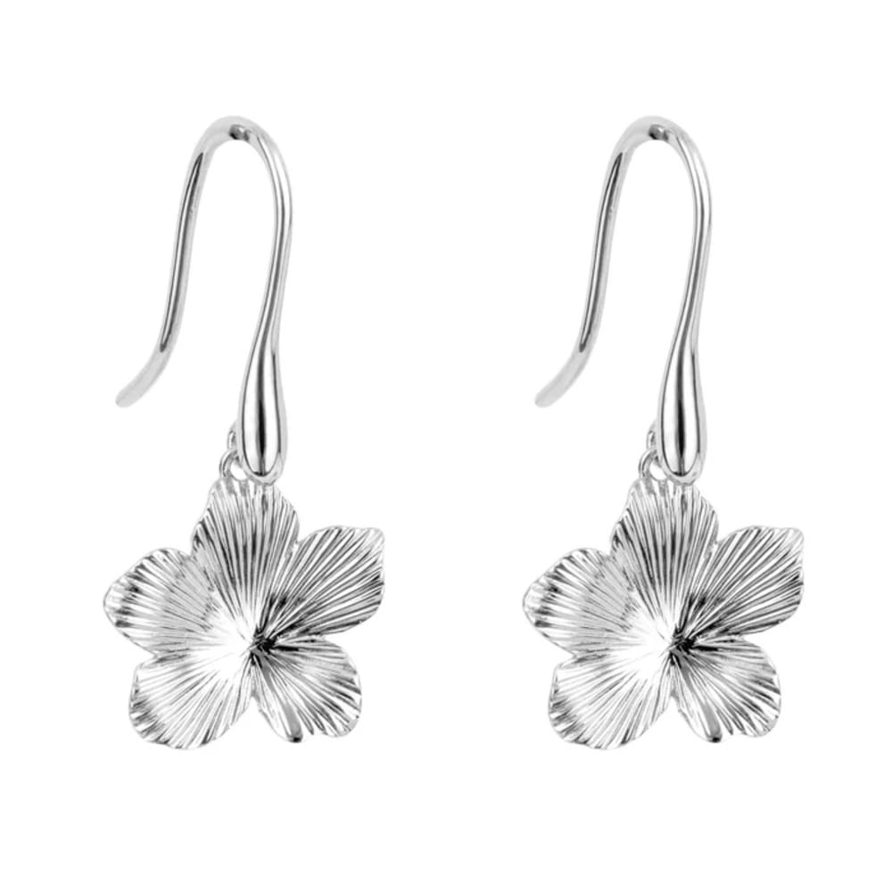 Beginnings Silver Floral Drop Earrings