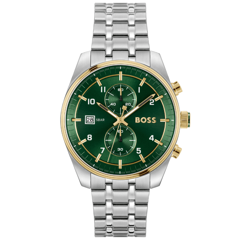 BOSS Men's Skytraveller Green Chronograph Watch