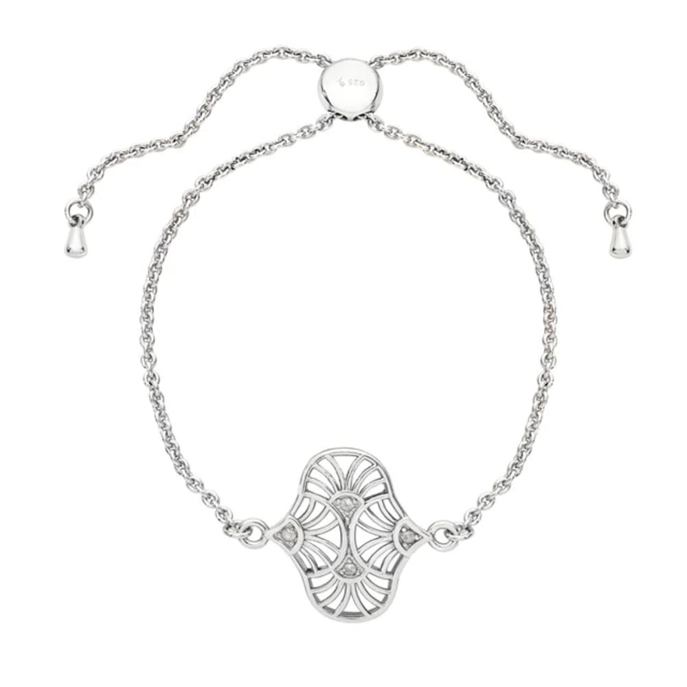 Lucy Quartermaine Silver Art Deco Oval Bracelet