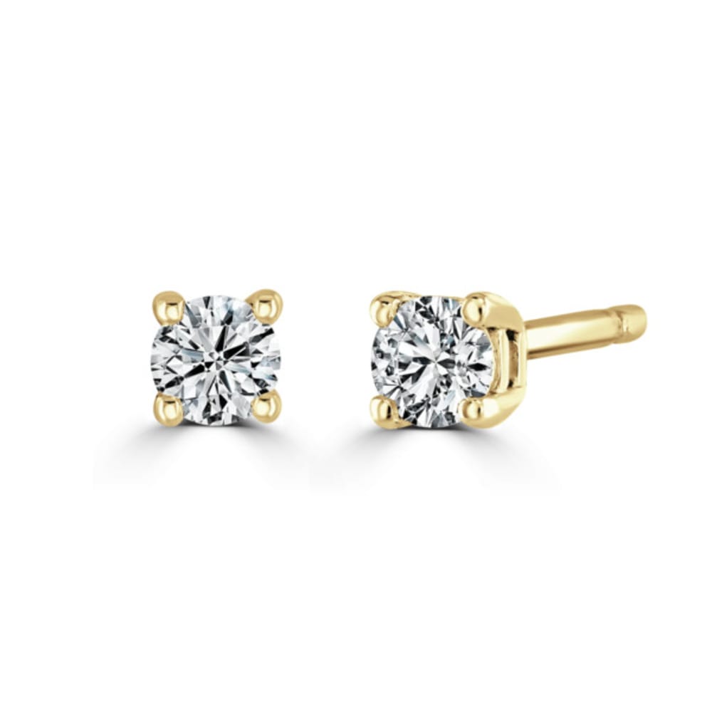 9ct Yellow Gold Lab Grown 0.15ct Diamond Earrings