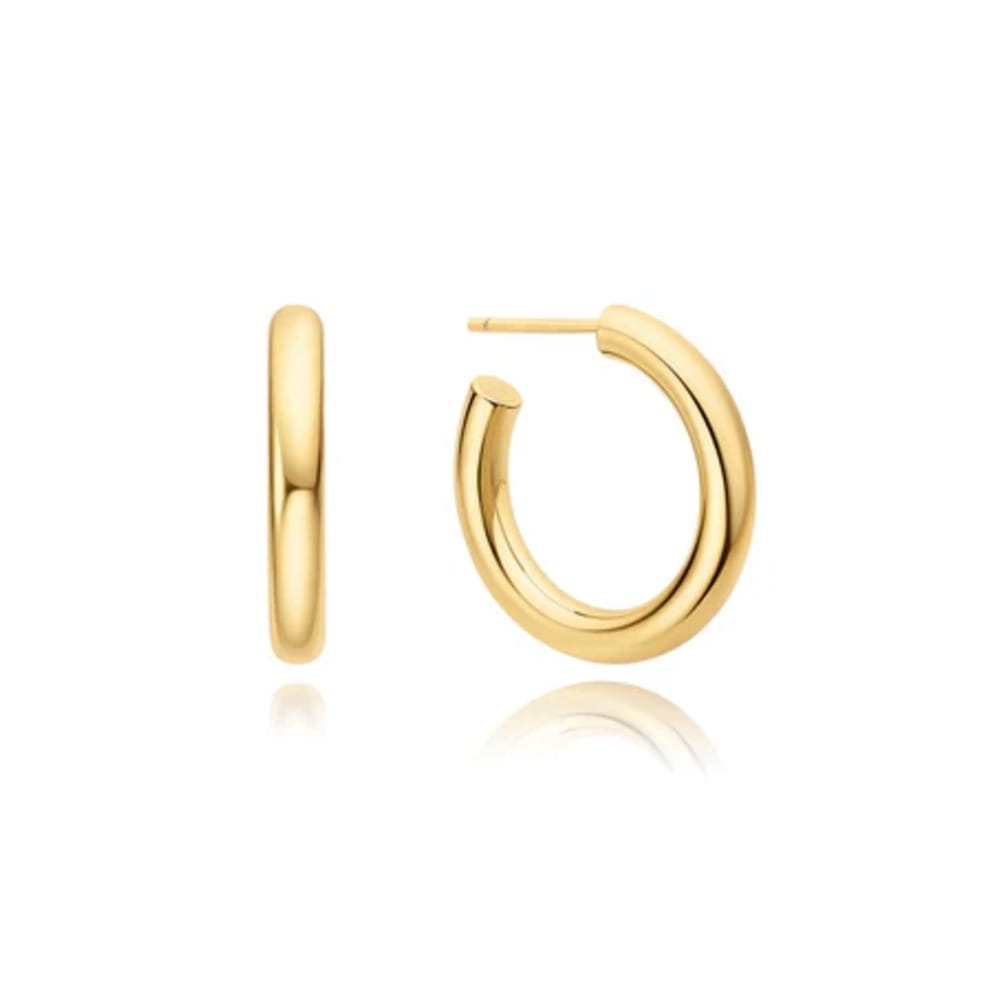 Ania Haie Gold Classic Tube Medium Huggie Hoop Earrings