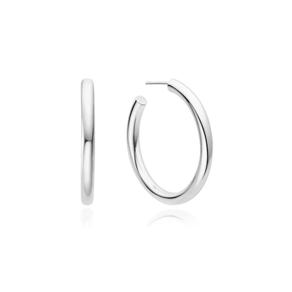 Ania Haie Silver Classic Tube Large Hoop Earrings