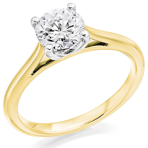 18ct Yellow Gold 1.00ct Round Brilliant Diamond Ring