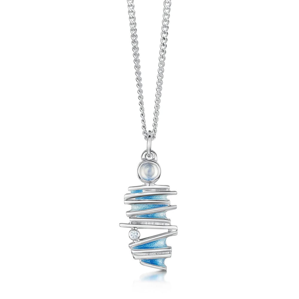 Sheila Fleet Moonlight Silver Moonstone & CZ Pendant