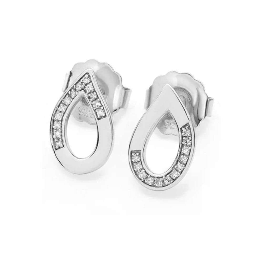 Lucy Quartermaine Silver Melting Diamond Stud Earrings