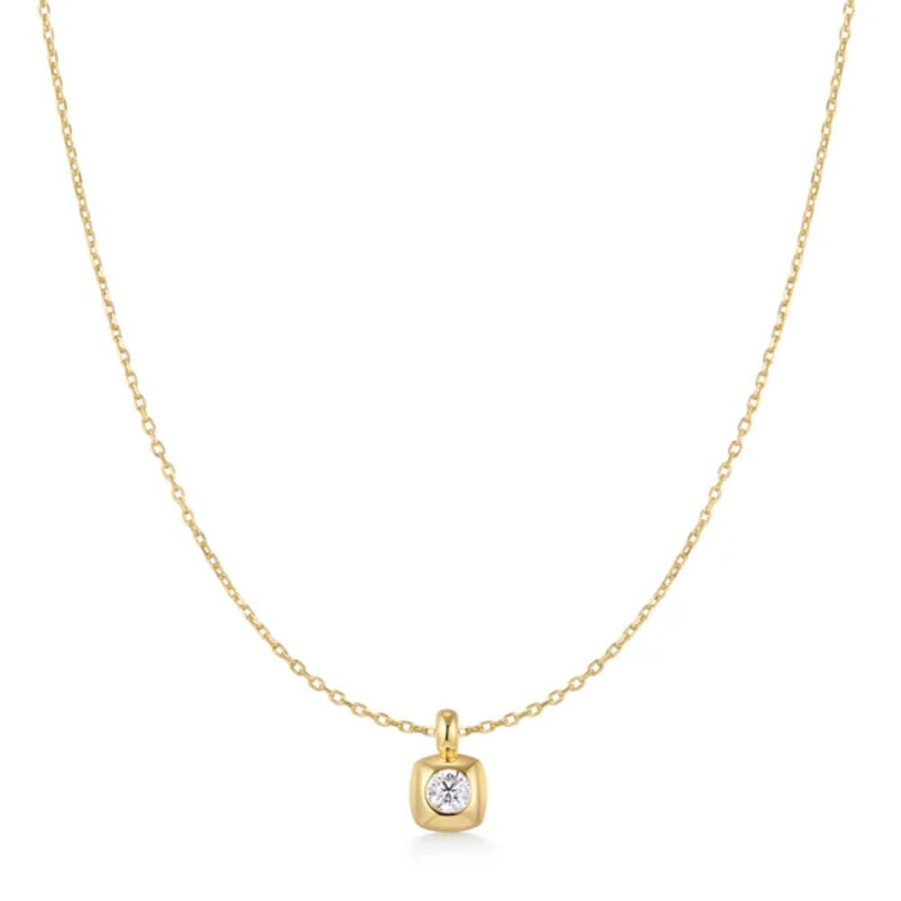 Ania Haie Gold Modern Bezel-Set Solitaire Necklace