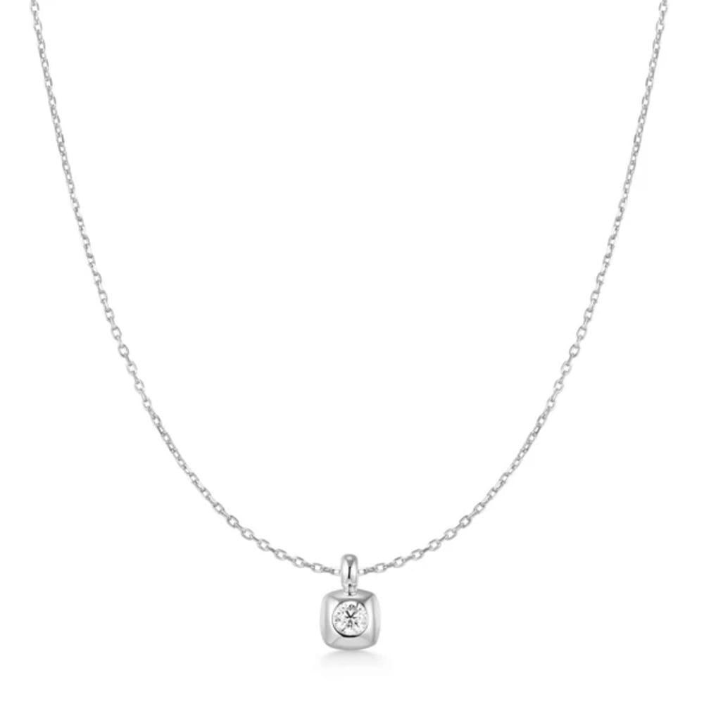 Ania Haie Silver Modern Bezel-Set Solitaire Necklace