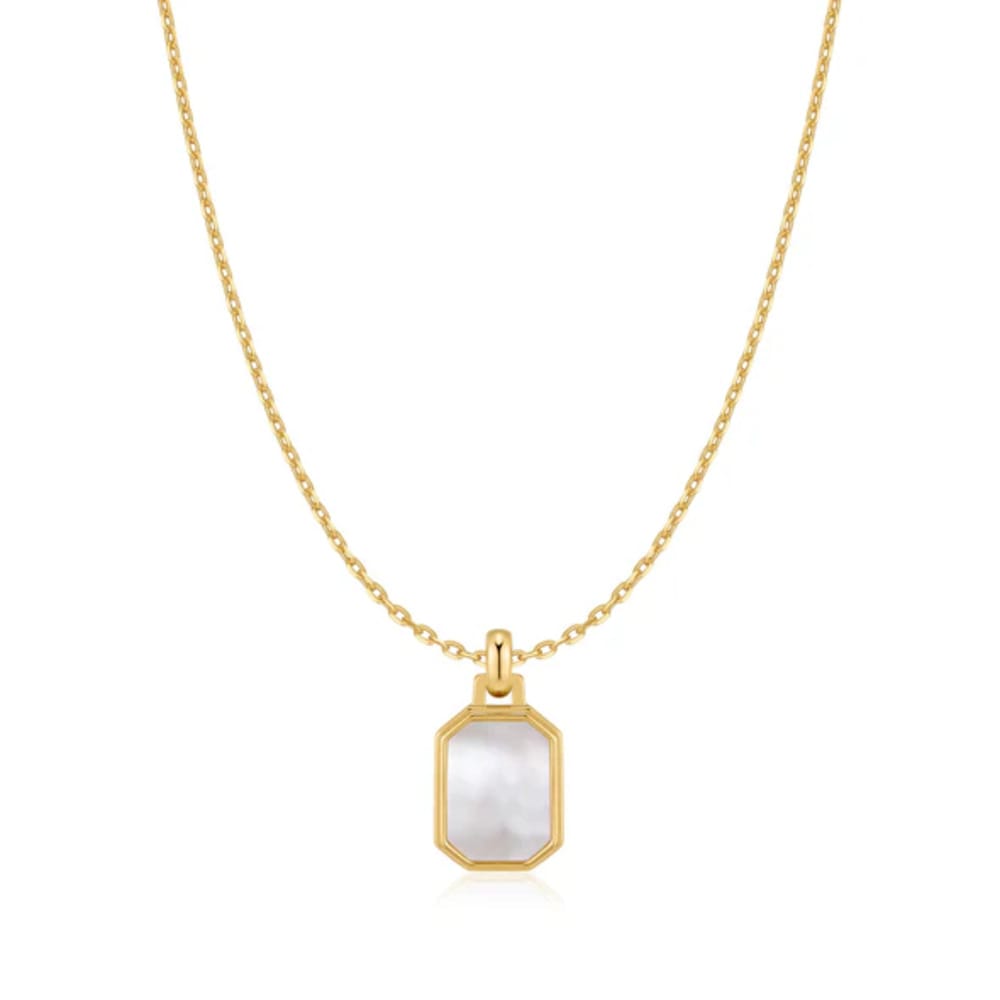 Ania Haie Gold Square Mother-of-Pearl Necklace