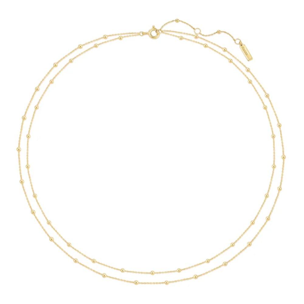 Ania Haie Gold Double Chain Bead Station Necklace